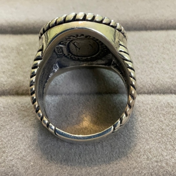 Carolyn Pollack Beautiful Sterling Silver Blue Beige Lace Agate Ring - Picture 5 of 5